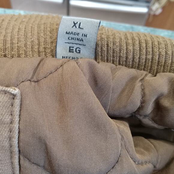 Levi’s Jacket XL Brown Quilted Canvas Work Utility Field Coat Snap Front Chore - Picture 9 of 16